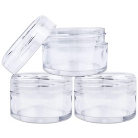 Beauticom 20G/20ML Round Clear Jars with Screw Cap Lids for Scrubs, Oils, Salves, Creams, Lotions - BPA Free (Quantity: 3 Pieces)