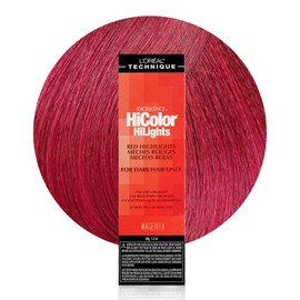 L'OREAL TECHNIQUE HiColor Red HiLights Permanent Hair Color for Dark Hair | Intense Red Highlights | No Pre-Lightening Required | Rich, No-Drip Creme | Quick Processing Time | Magenta