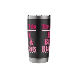 The Magic Trio Books Brews & Black Cats Cozy Caffeine Tea Stainless Steel Insulated Tumbler
