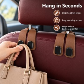 2-in-1 Car Headrest Hook for Bags – Compact Seat-Back Organizer Hanger for Cars, SUVs and Daily Travel