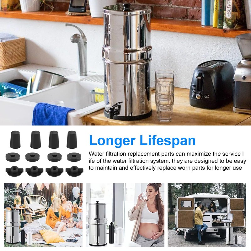Replacement Kit for Berkey Water Filter System Elements - 4