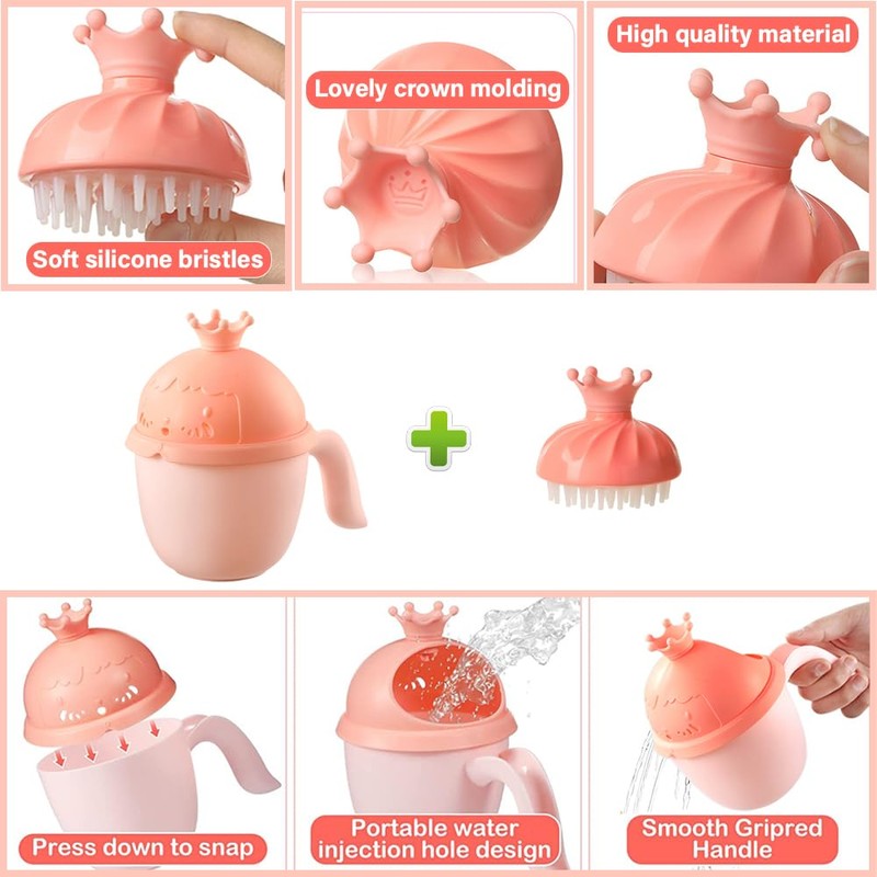 Baby Shower Cap Shield, Baby bath set shower cap/water cup/massage