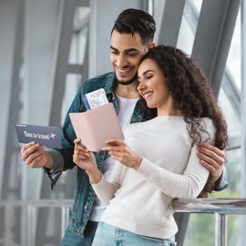 VULKIT Passport Holder with Magnetic Closure RFID Blocking Travel Wallet Passport Book Cover Boarding Pass Holder Travel Essentials