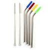 Norpro Stainless Steel Silicone Tipped Drinking Straws with 2 Cleaning