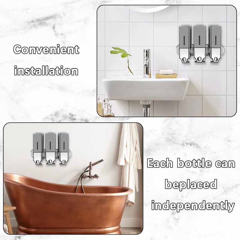 prosfalt 3 x 500ml per Cup Wall Mounted Manual Soap