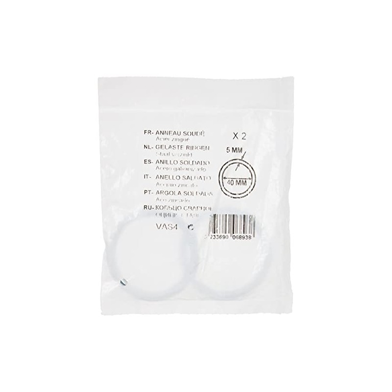 Chapuis VAS4 Pack of 2 Zinc Plated Steel Welded Rings-Interior