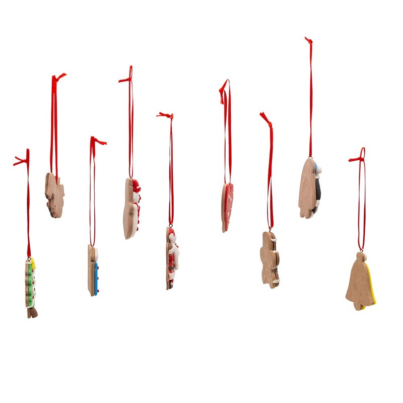 Kurt Adler Miniature 9-Piece Christmas Shapes Ornament Set