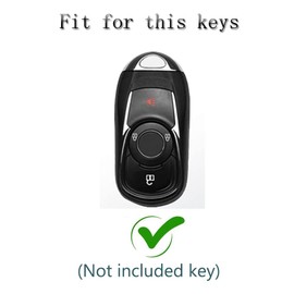 Ysbxitu 4 Button Smart Remote Key Fob Cover with Bling Keychain Fit for Buick Encore 2017-2020; Encore GX Keyless Entry Remote Control Case, Full Protection Key Fob Shell Holdr Protector（Black）