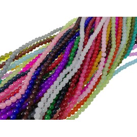 Pamir Tong 1500PCS 6mm Glass Round Beads Bulk， Imitative Jade Beads, Bracelet Loose Beads for Jewelry Making Earring, Necklaces, and DIY Crafts (6mm)