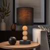 Lexi Lighting Cara Table Lamp, Black/Timber, E14 Lamp Holder, Cozy