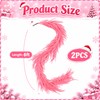 2Pcs Pink Christmas Norfolk Pine Garland,6Ft Artificial Pine Garlands Decor