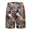 fohemr Outfit Men's Baroque 2-Piece Golden Chain Pattern Shirt Shorts