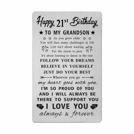 HYHYDHP Grandson 21st Birthday Card - Happy 21st Birthday Gifts for Grandson - Grandson 21 Year Old Birthday Cards
