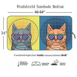 [Actualización 2026] Parasol para parabrisas, gafas de sol de gato para coche, SUV, camión, mantiene el vehículo fresco, fácil de usar, protege el vehículo de daños a altas temperaturas y reflejos