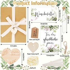 Hochzeitsgeschenke für Brautpaar Geld, Geldgeschenk Hochzeit Hochzeitskarte Geldgeschenk Inklusive Geschenkbox, Grußkarte, Holzherz, Band, Bast, Reagenzglas, zur Hochzeit Verlobung Hochzeitstag