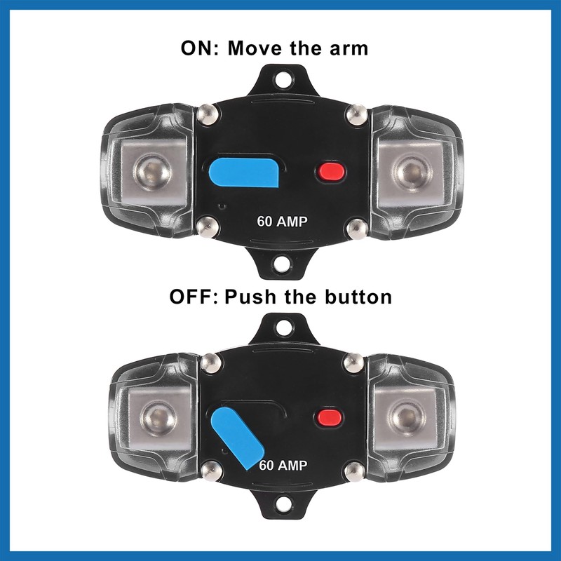 A ABSOPRO DC 12-24V 60Amp Car Boat Circuit Breaker Audio