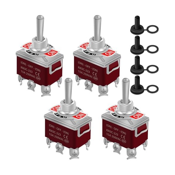 weideer weideer 4Pcs Waterproof Momentary Toggle Switch 12V 30A (ON)-Off-(ON)