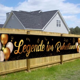 Retirement Decoration Black Gold Retirement Banner 270 x 40 cm Retirement Legend Banner Retirement Gift Pension Gift Men Women Hanging Decoration for Retirees