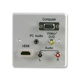 AV Wall Plate+VGA+HDMI, Audio Visual Wall Plates and Floor Boxes Qty X 1