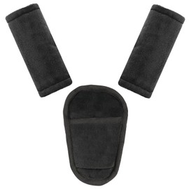 Car Seat Straps Pads for Baby Boys 3 Pieces,Super Soft Car Seat Strap Covers Kids,Man Fai Sky Infant Carseat Shoulder Pading, Hip Support for All Car Seats, Pushchair, Stroller(Black)