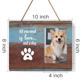 IAXIC Dog Mom Gifts Photo Frame Dog Picture Frame Dog Decor Rustic Wooden Picture Frames Dog Lovers Gifts for Women Men Birthday Christmas for Dog Owners Friends Coworkers