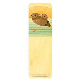 Emmit & Eli Otters Wood Bookmark/Ruler by Night Owl Paper Goods