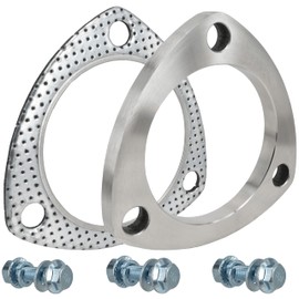 SHINTONES 3 Inch 3 Bolt Exhaust Flange and Gasket,Stainless Steel Exhaust Flange Connection Set with Flange Bolts and Nuts(76mm)