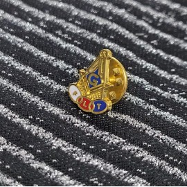 Odd Fellows "FLT" Lapel Pin I.O.O.F. Square & Compass Gold Pin