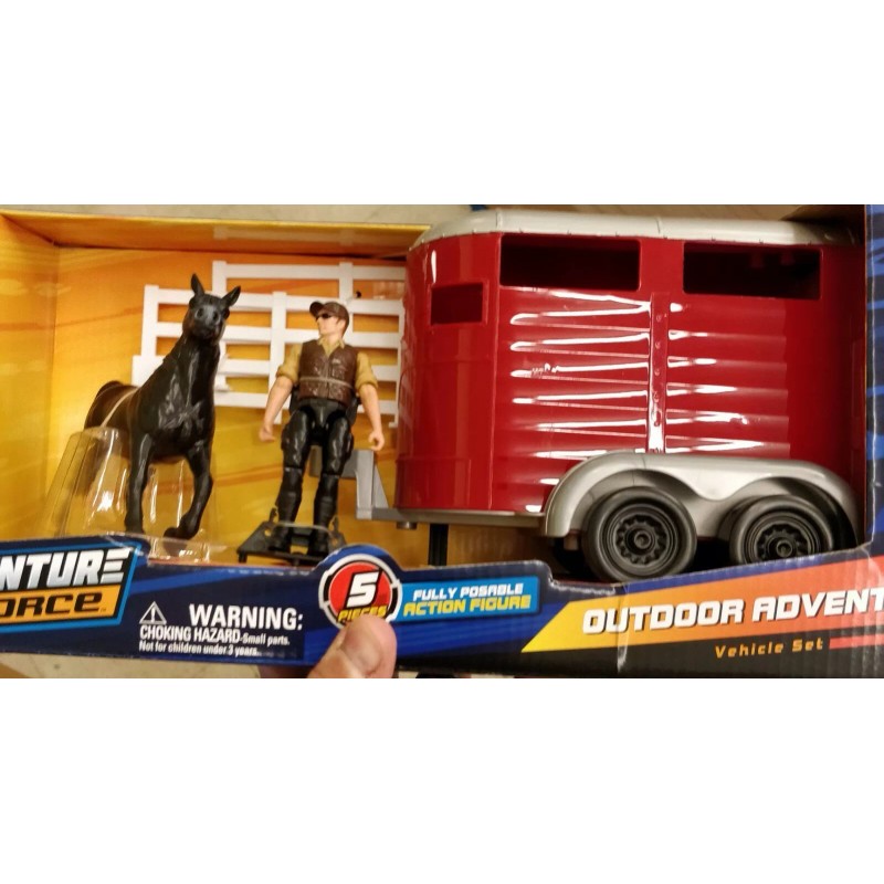 adventure force Horse Trailer Accessory Set includes horse and posable