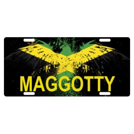 Fast Service Designs Jamaica Flag License Plate Jamaican Eagle Emblem Maggotty