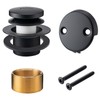BOOMIBOO Bathtub Drain Tip-Toe Trim Set with Two-Hole Overflow Faceplate,