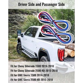 Tow Mirrors Wiring Harness Fit for Chevy Silverado GMC Sierra 1500 2500HD 2014-2018 Cargo Running Turn Signals Light, 2 Pcs