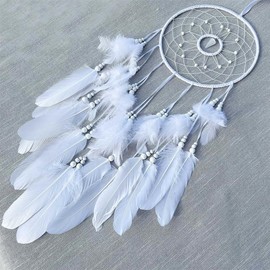 Dream Catcher Wall Hanging Feather Decoration, Hand Knitted, Dream Network, Artistic Feel, Mysterious, Sweet Dream, Protect Happiness, Wind Chime, Maiden Heart, Stylish, Refined, Room, Bedroom, Home