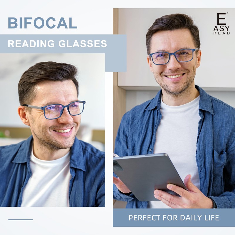 EASY READ EASY READ 2 Pairs TR90 Bifocal Reading Glasses