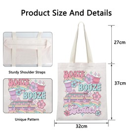 POFULL Summer Vacation Gift Beach Gift Cruise liner Gift Boats Booze Besties Shoulder Bag (Boats Booze)