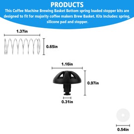 Coffee Machine Brewing Basket Bottom spring loaded stopper kits Fits for Black+Decker coffee makers Brew Basket, fits majority 4-12 Cup Drip Coffee Makers