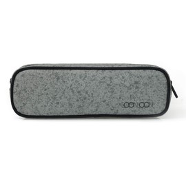 LOONLOON Pencil Case, Pen Case, Large Capacity, Simple, Round Zipper, Lightweight, Elementary School, Middle School, High School Students, College Students, Adults, Boys, Stylish, Easy to Use, 263 Stone Gray