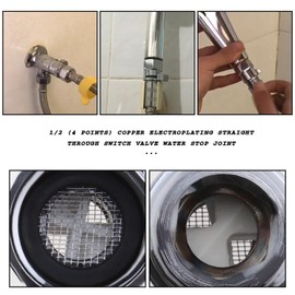 VGOL Shut-off Valve 1/2 Brass Shower Head Valve Water-Saving Valve Connection Adapter with Handle Lever G1/2 Water Flow Control Valve for Shower Head Hand Shower Pack of 2