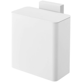 Yamazaki 4268 Magnetic & Sink Door Trash Can, White, Approx. 6.7 x 3.7 x 6.7 inches (17 x 9.5 x 17 cm), Tower, Magnet, Lid Included, Trash Can