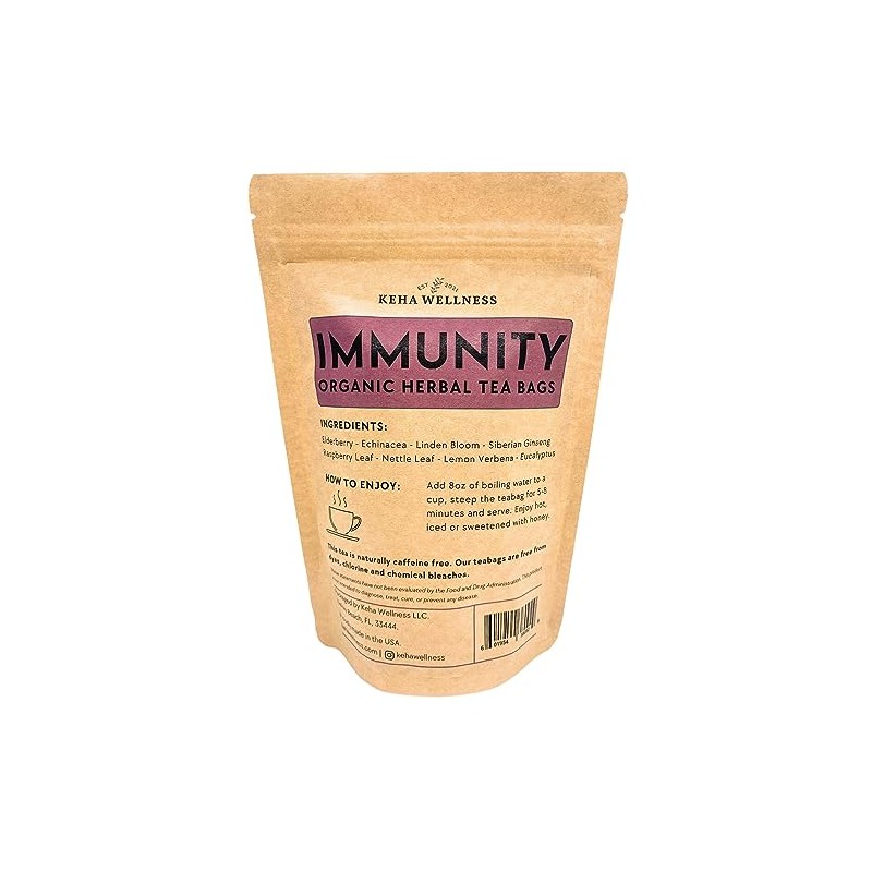 Keha Wellness Organic Immunity Herbal Tea Bags 15 Tea Bags