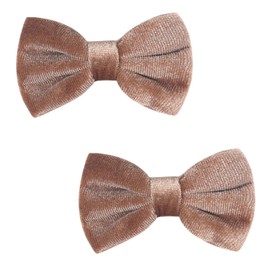 Love Fairy 3.2-Inch Velvet Bow Hair Clip - Glamorous Sequin-Embellished Hair Accessory for Girls, Teens, and Women (Light Brown)