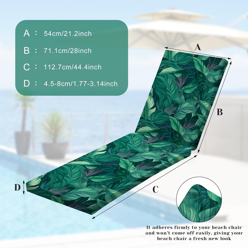 DREAHOTEXTIL Pool Lounge Chair Covers, Beach Chair Cover - 2