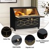 HOLTICO Double Layer Bread Box With Golden Trim for Countertop,