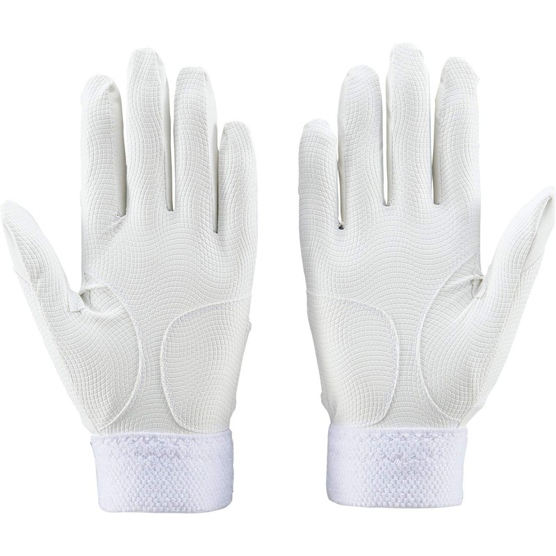 ZETT BG579HS Batting Gloves, Ambidextrous, High School Rules, White (1100),