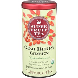The Republic Of Tea Organic Goji Berry Green Superfruit Tea, Tea Bag Tin, 50 Count