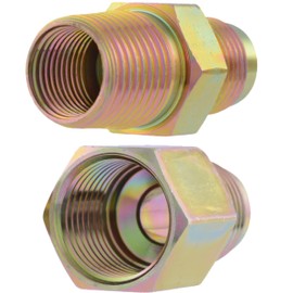 Eastman Gas Fitting Adapter, 1/2 in MIP x 1/2 in OD Flare (Tapped 3/8 in FIP), Zinc-Plated Steel, 65726B