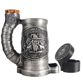 TCGADVN DND Mug Dice Tower Set, DnD Dice Cup with Storage, 12/16 Oz Beverage Holder, DND Accessories for Players, Best Gift for RPG Game lover (Introverted Wizard)