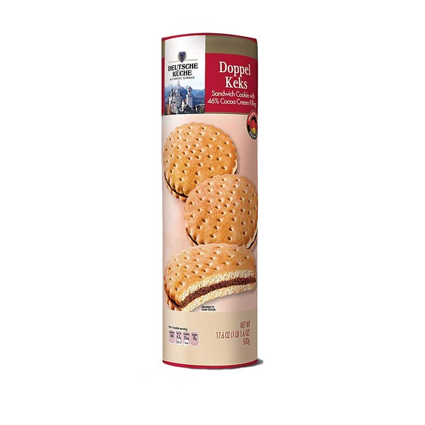 DOPPEL KEKS | Biscuit Sandwich Cookies | 46% Cocoa Cream Filling| Imported from Germany | 18 cookies