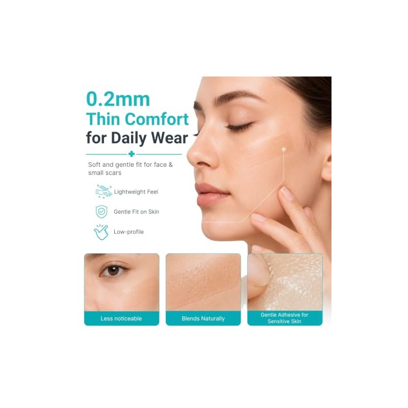 Rollo de cinta adhesiva de silicona fina para cicatrices faciales