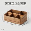 Dstuff Acacia Wood Coffee Station Organizer for Countertop, Tea Organizer